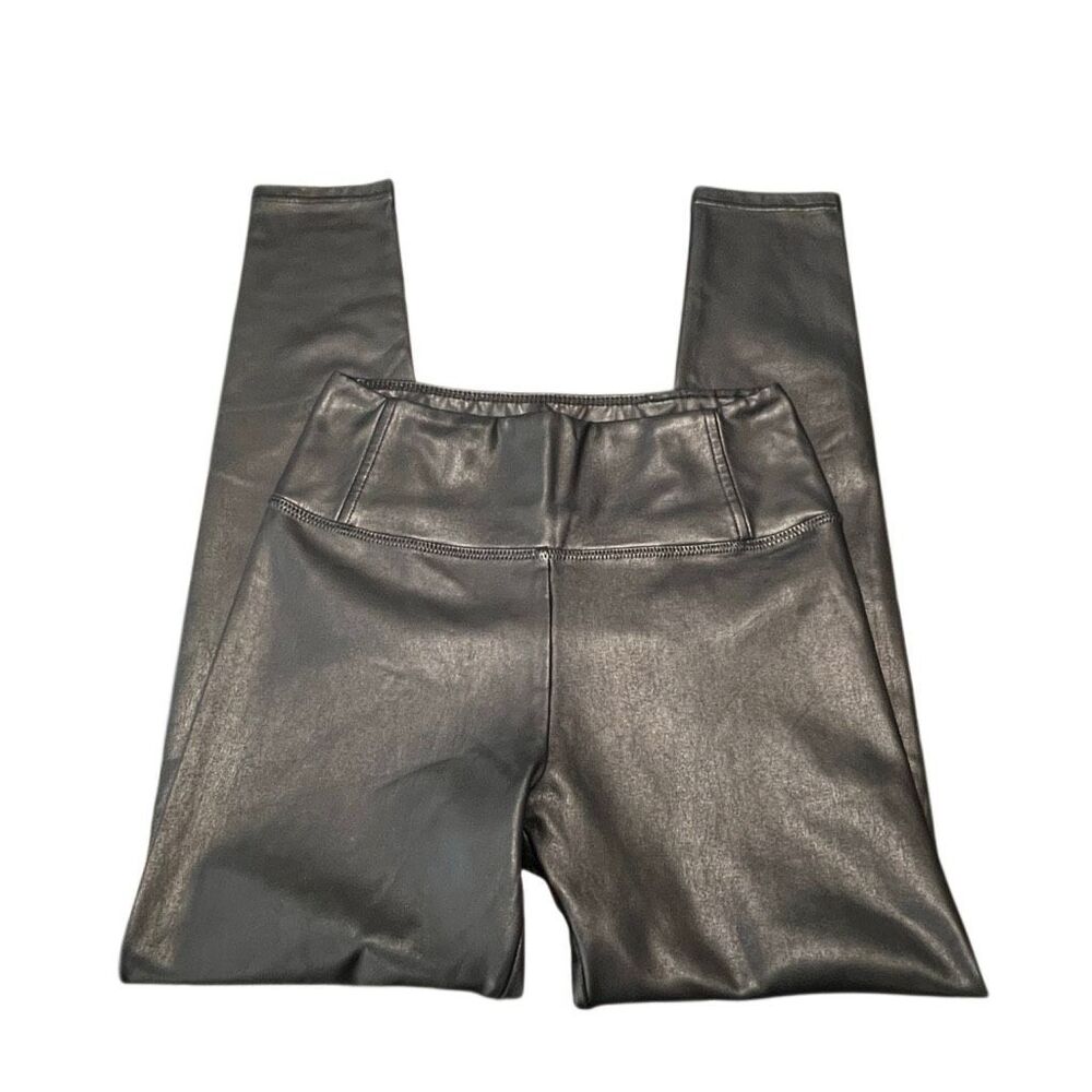 Bagatelle.NYC Women's High Rise Faux Leather Pull-on Leggings Gunmetal Small - Picture 1 of 5